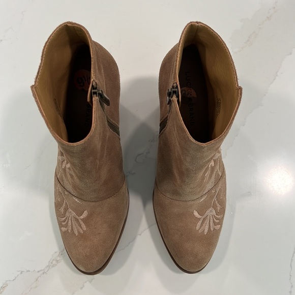 Lucky Brand Shoes: Floral Embroidered Ankle Boots - Picture 4 of 7